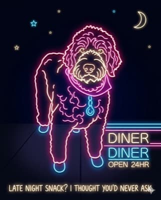 Pablo drawn in neon lights