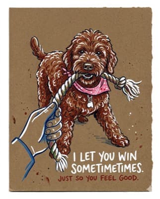Pablo's letter in ink and brush style: I let you win sometimes Just so you feel good