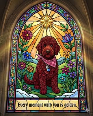 Pablo in stained glass